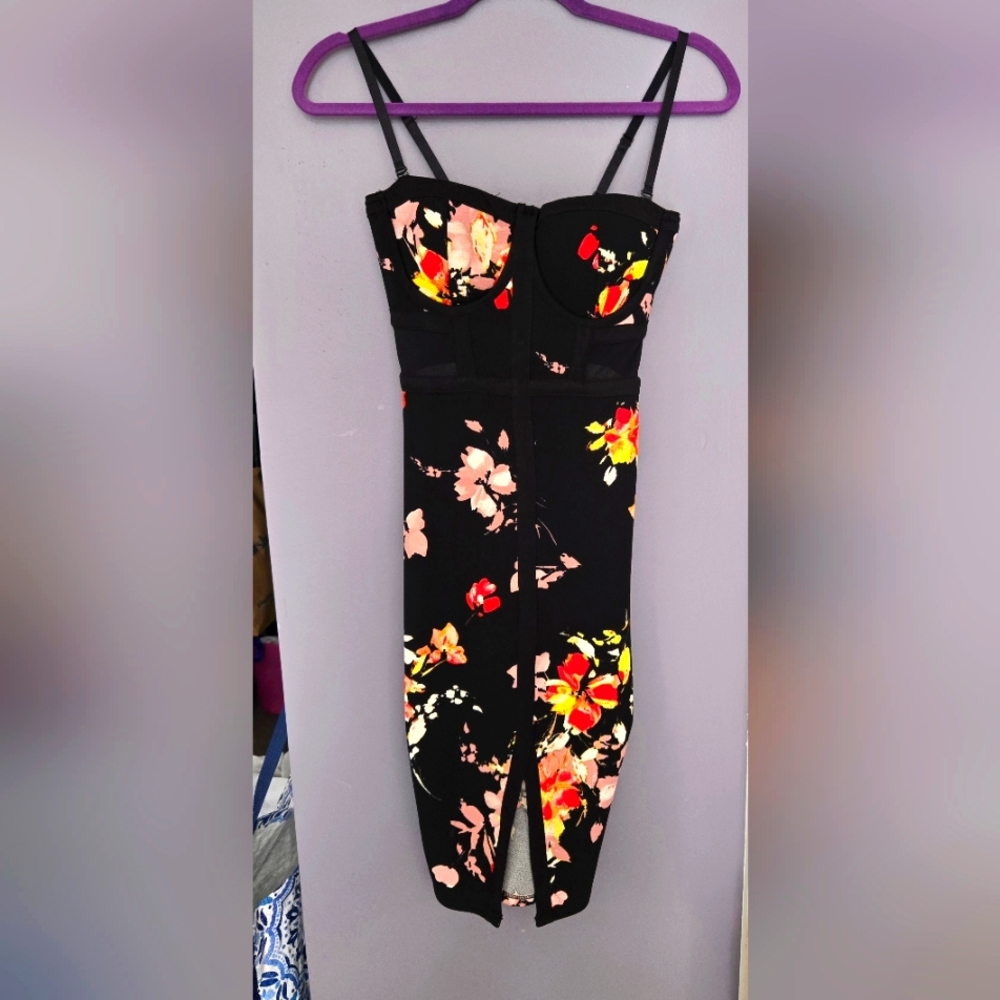Floral Black Dress
